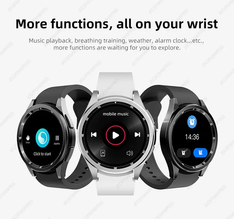 JS Watch 6 Max Classic AMOLED Smart Watch Men Women Rotating Bezel Heart Rate Blood Pressure Compass Sport Modes Smartwatch New