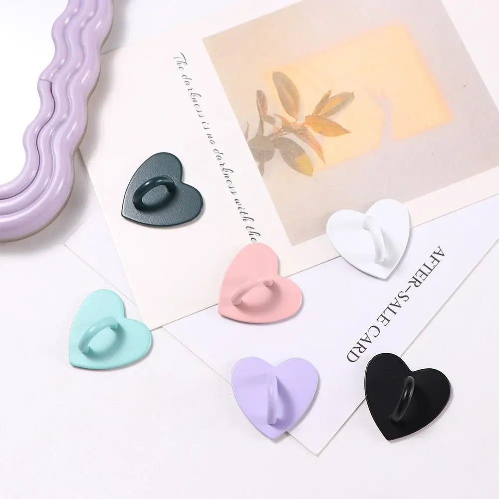 Colorful Keychain Hooks Phone Case Finger Ring Diy Phone Case Heart Finger Ring Phone Stand Holder Phone Charm Accessories