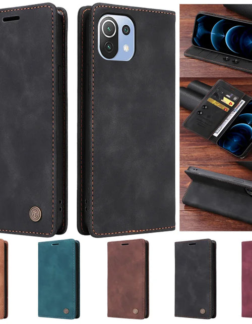 Load image into Gallery viewer, Mi 11Lite Suction Cup Case For Xiaomi 11 Lite 5G NE Leather Stand Book Cover For Xiaomi 11T Pro MI 11X Pro Etui Phone Flip Cases
