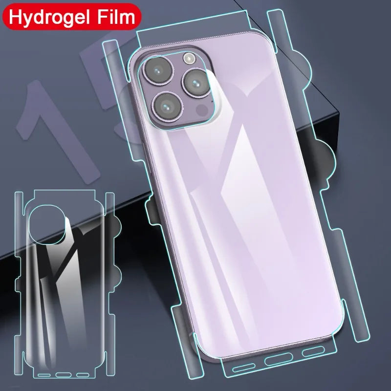 For Iphone 15 Pro Max Plus Full Coverage Back Film Soft Hydrogel Anti-scratch Protective Film for Iphone 15 Series Back Cover