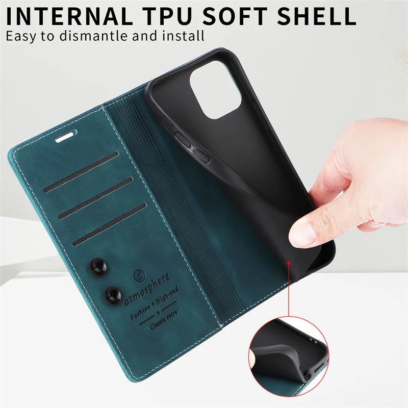 Mi 11Lite Suction Cup Case For Xiaomi 11 Lite 5G NE Leather Stand Book Cover For Xiaomi 11T Pro MI 11X Pro Etui Phone Flip Cases