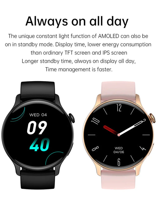 Load image into Gallery viewer, 2024 New NFC Smart Watch Ladies 466*466 HD Screen Health Tracker Sports Voice Bluetooth Call Smartwatch Women For Huawei Xiaomi
