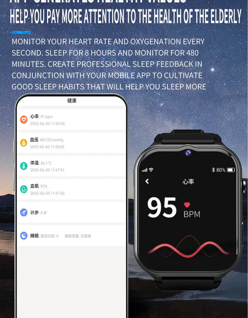 Load image into Gallery viewer, Elderly Smart Watch For Senior Falling Detection 4G Sim Card SOS Phone Call GPS Positioning Medicine Remind Footprint Track GK8
