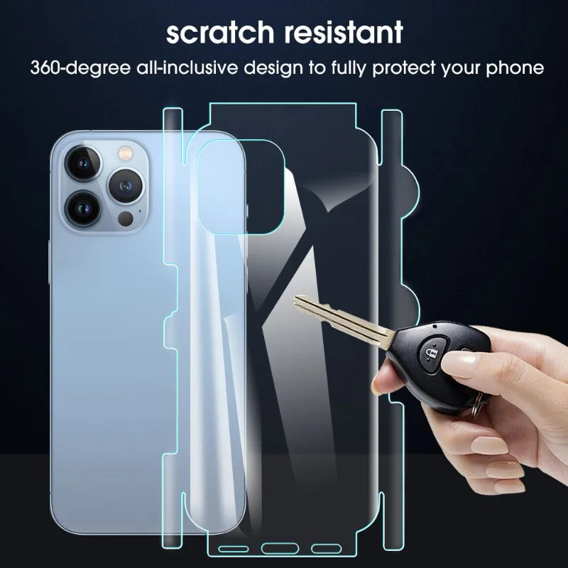 For Iphone 15 Pro Max Plus Full Coverage Back Film Soft Hydrogel Anti-scratch Protective Film for Iphone 15 Series Back Cover