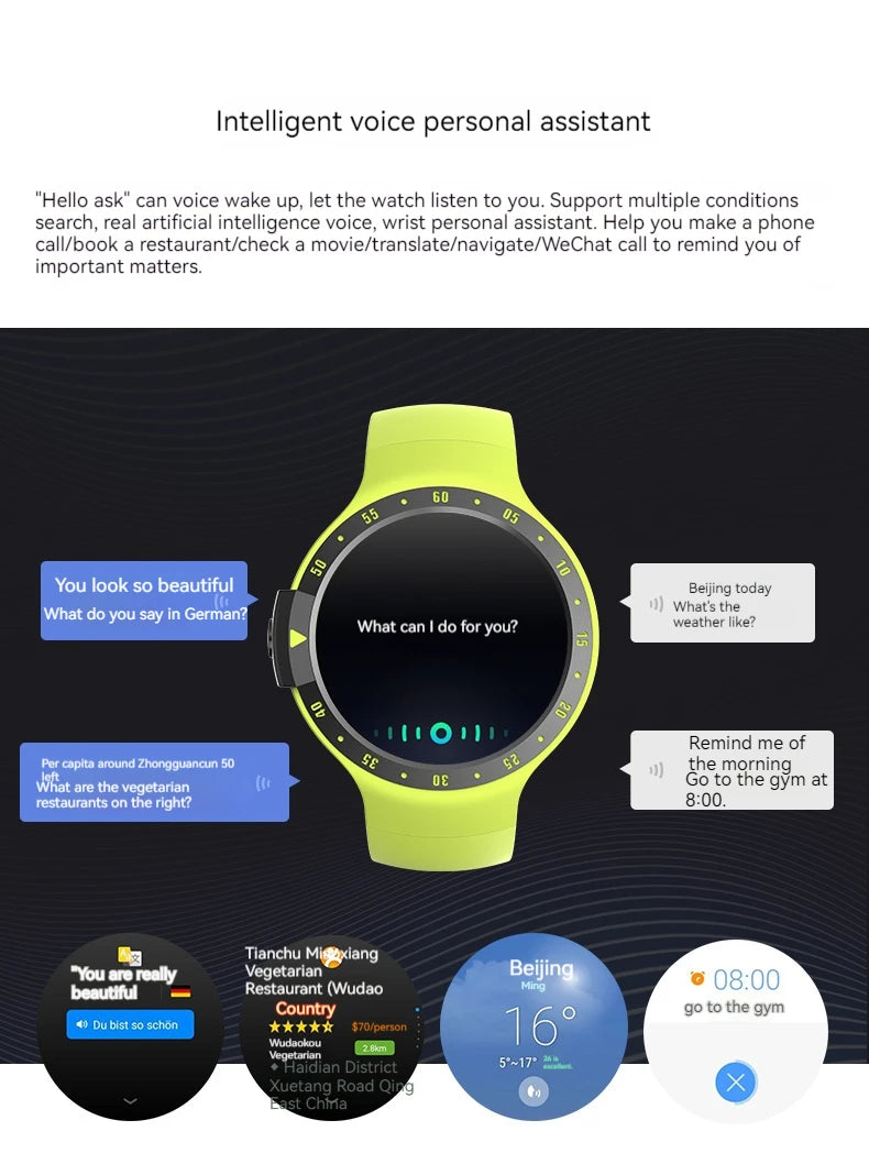 TicSmartwatch S Wear OS Smartwatch For Men Women 4GB ROM IP67 Waterproof With Google OS For iOS Android Hzbot Nylon strap 95new