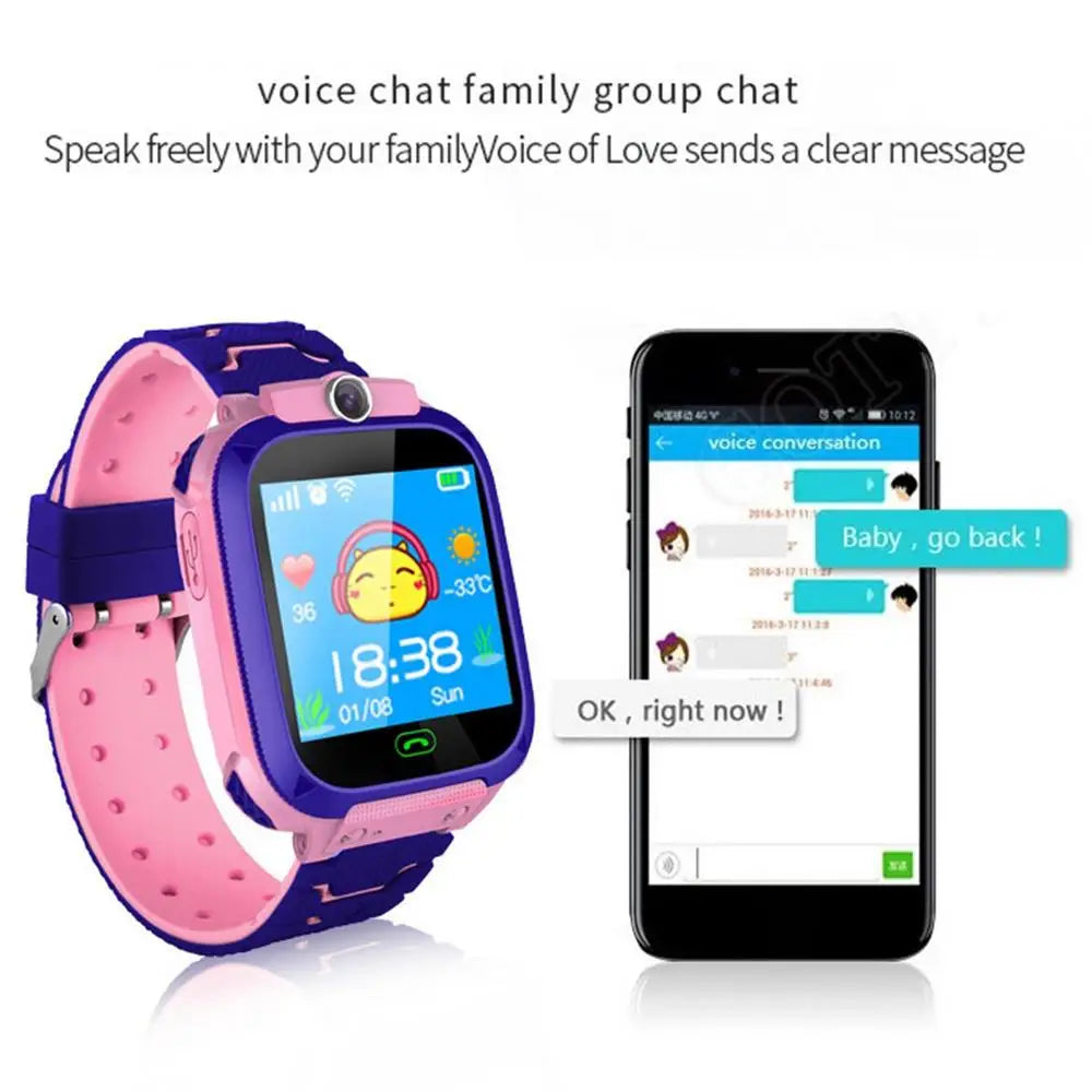 Kids Smart Watch SOS Smartwatch Voice Call GPS Location Photo Waterproof HD Touch Screen Camera Watch Gift For Boys Girls