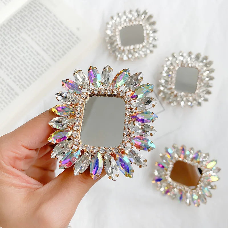 Luxury Shiny Square Mirror Mobile Phone Holder Mobile Phone Accessories Fingrer Ring Holder For IPhone Samsung Mobile Phone Grip