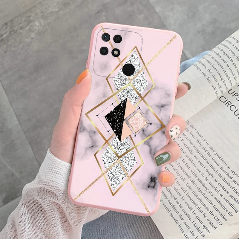 Marble Pattern Phone Case For Redmi 10C 10 C Protective Cover Case Pink Gold Marble Soft Silicone Funda For Xiaomi Redmi 10C