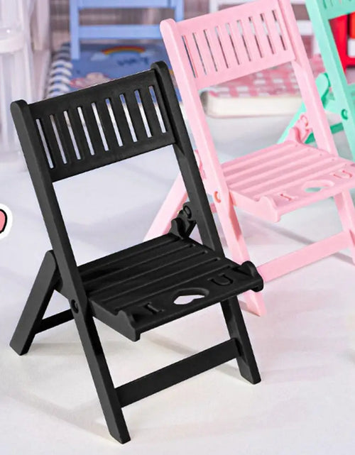 Load image into Gallery viewer, Mini Chair Shape Mobile Phone Stand Cartoon Cute Mobile Phone Tablet Office Desktop Lazy Foldable Chair Holder Accessories
