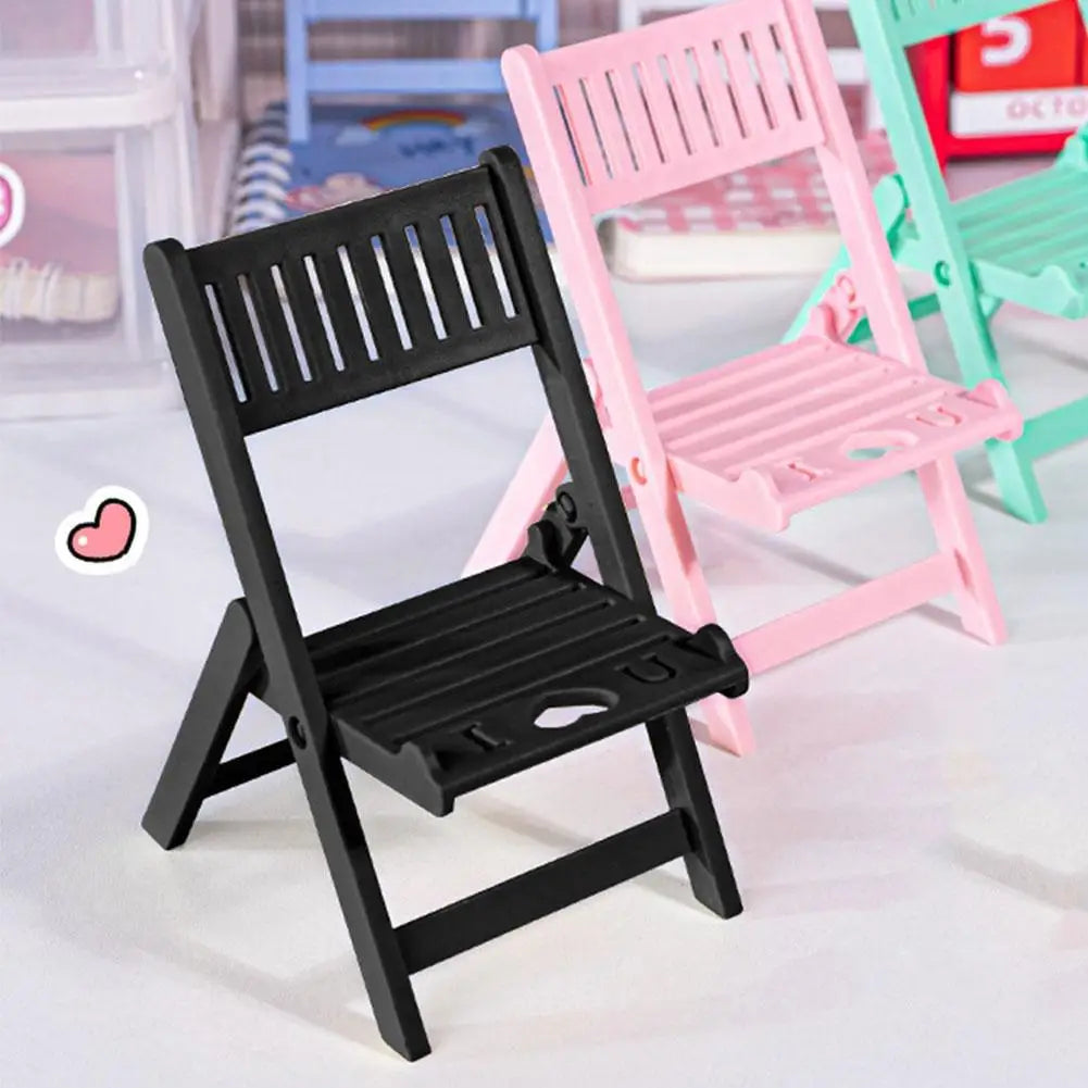 Mini Chair Shape Mobile Phone Stand Cartoon Cute Mobile Phone Tablet Office Desktop Lazy Foldable Chair Holder Accessories