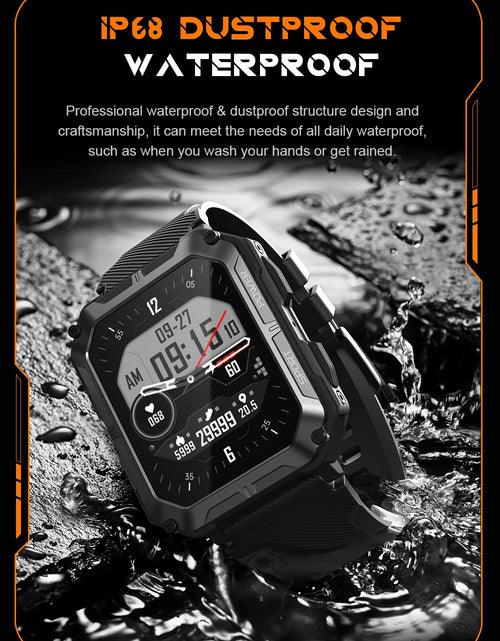 Load image into Gallery viewer, CUBOT C20 Pro SmartWatch 1.83-inch IP68 Waterproof Sport Watch for Men Heart Rate Fitness Tracker 24H Health Monitor Phone Call
