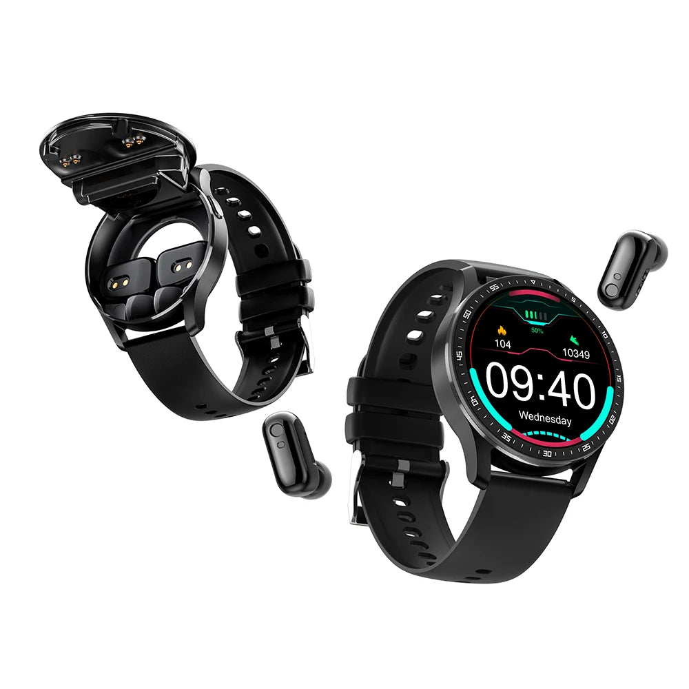 GEJIAN X7 Headset Smart Watch TWS Two In One Wireless Bluetooth Dual Headset Call Health Blood Pressure Sport Music Smartwatch