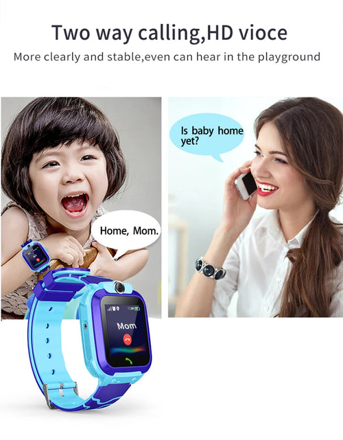 Load image into Gallery viewer, New Q12 Waterproof Children&#39;s Smart Watch Sim Card LBS Location Tracker Voice Chat Flashlight Children&#39;s Smart Phone Watch reloj
