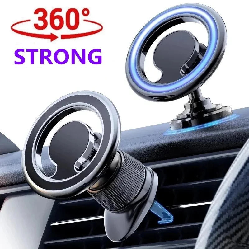 Metal Strong Magnet Car Mobile Phone Holder for Magsafe Accessories Stand Magnetic Vent Support for iPhone 15 14 Pro Max Samsung