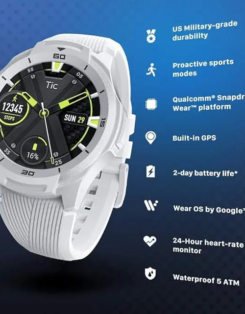 Load image into Gallery viewer, TicSmartwatch S2 Wear OS by Google Smartwatch Built-in GPS 24-Hour Heart Rate Monitor forMen 5ATM IP68 Waterproof forIOS&amp;Android
