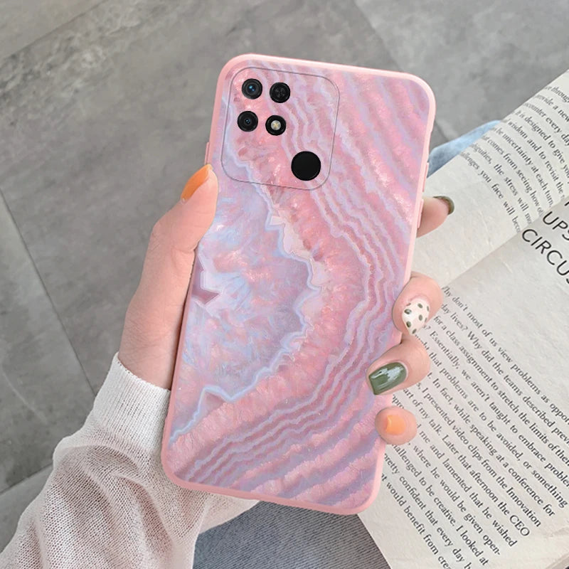 Marble Pattern Phone Case For Redmi 10C 10 C Protective Cover Case Pink Gold Marble Soft Silicone Funda For Xiaomi Redmi 10C