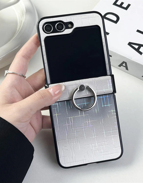 Load image into Gallery viewer, Double Color Gradient Star Phone Case for Samsung Galaxy Zflip5 Z Flip6 ZFlip 6 5 4 3 Flip4 Fold Plating Cover with Ring Bracket
