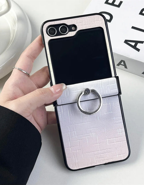 Load image into Gallery viewer, Double Color Gradient Star Phone Case for Samsung Galaxy Zflip5 Z Flip6 ZFlip 6 5 4 3 Flip4 Fold Plating Cover with Ring Bracket
