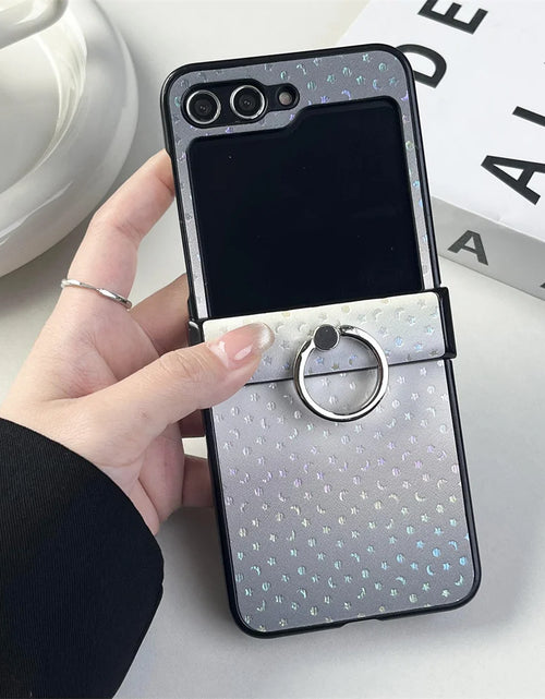 Load image into Gallery viewer, Double Color Gradient Star Phone Case for Samsung Galaxy Zflip5 Z Flip6 ZFlip 6 5 4 3 Flip4 Fold Plating Cover with Ring Bracket
