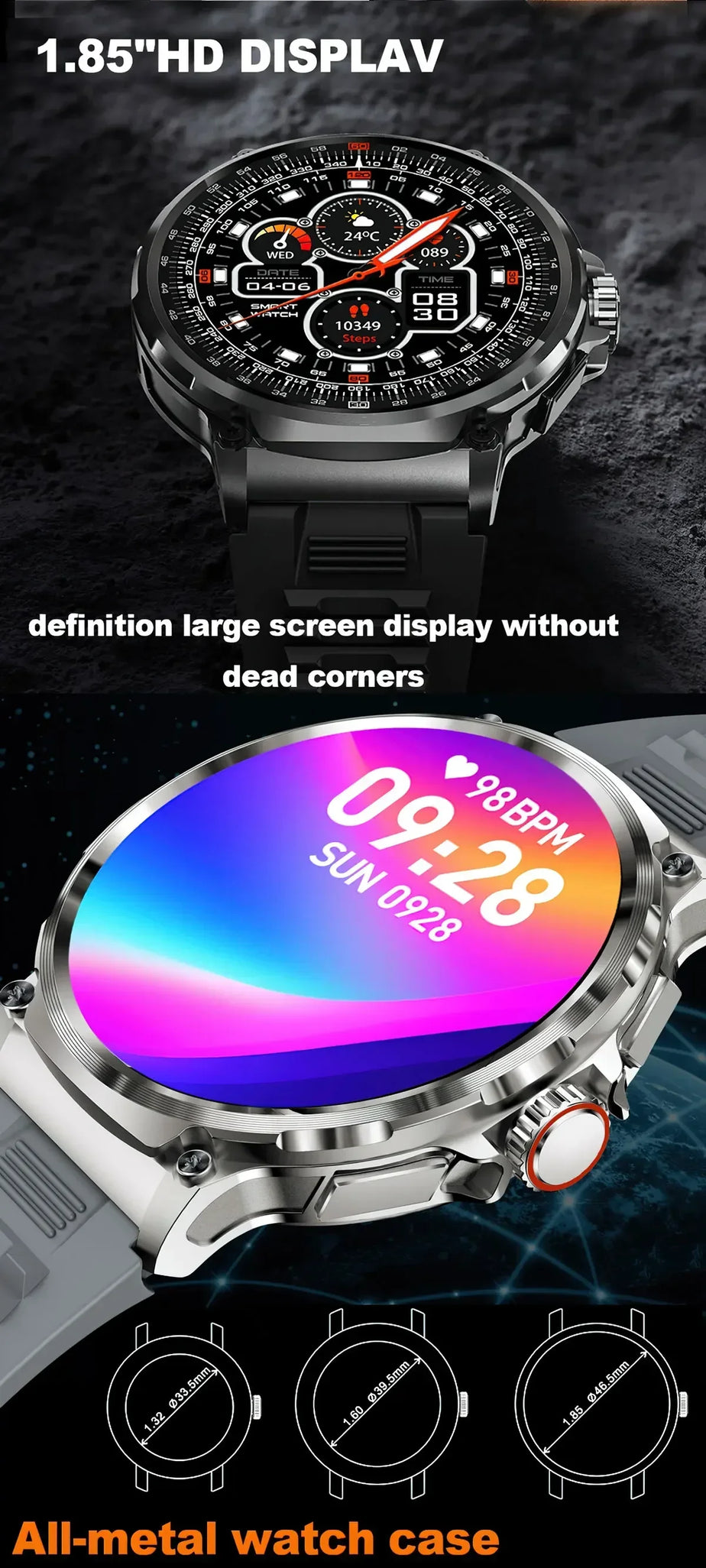 Lenovo New 1.85-inch ultra HD smartwatch, GPS track, HD Bluetooth call; 710 mah large battery 400+ dial, suitable for Huawei