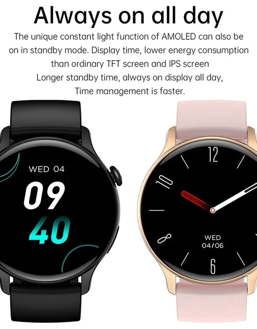 Load image into Gallery viewer, 2024 New NFC Smart Watch Ladies 466*466 HD Screen Health Tracker Sports Voice Bluetooth Call Smartwatch Women For Huawei Xiaomi
