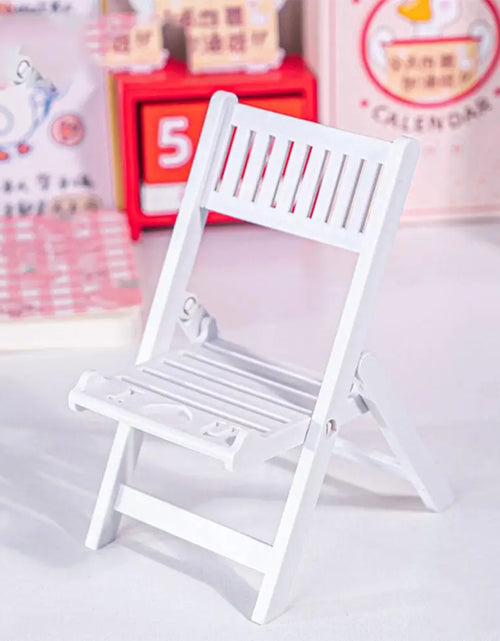 Load image into Gallery viewer, Mini Chair Shape Mobile Phone Stand Cartoon Cute Mobile Phone Tablet Office Desktop Lazy Foldable Chair Holder Accessories
