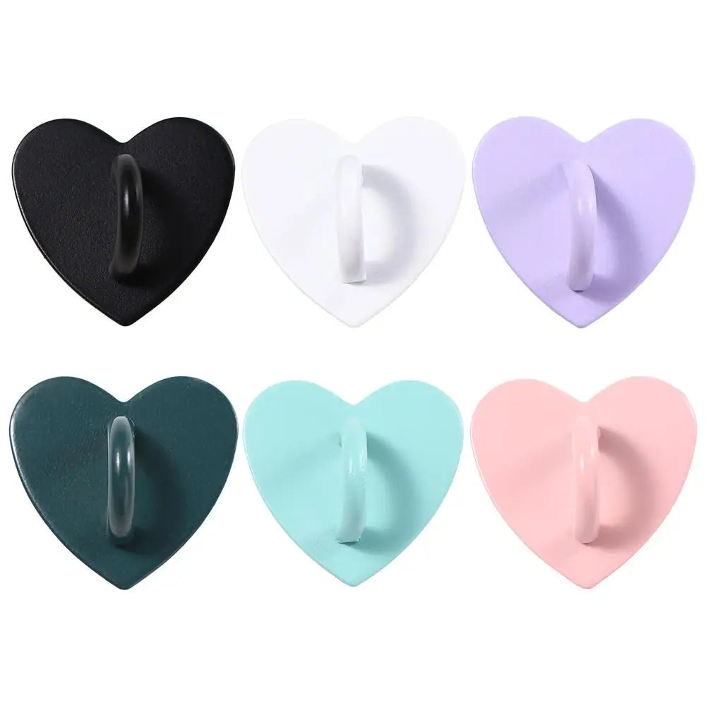 Colorful Keychain Hooks Phone Case Finger Ring Diy Phone Case Heart Finger Ring Phone Stand Holder Phone Charm Accessories