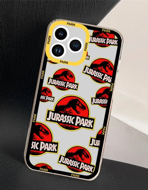 Load image into Gallery viewer, Jurassic Park Dinosaur World Phone Case For iPhone 11 12 Mini 13 14 Pro Max Transparent Shell
