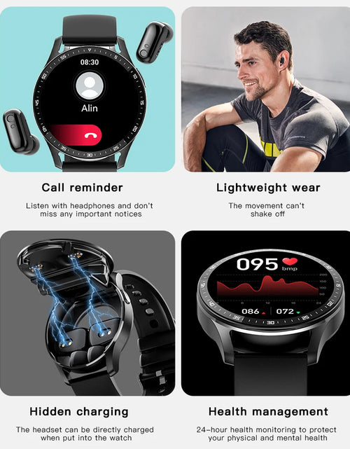 Load image into Gallery viewer, GEJIAN X7 Headset Smart Watch TWS Two In One Wireless Bluetooth Dual Headset Call Health Blood Pressure Sport Music Smartwatch
