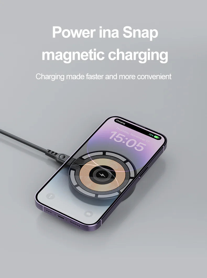 30W Magnetic Wireless Charger For iPhone 15 14 13 12 Pro Max Fast Wireless Charging Pad Ultra Thin Phone Chargers Holder Stand