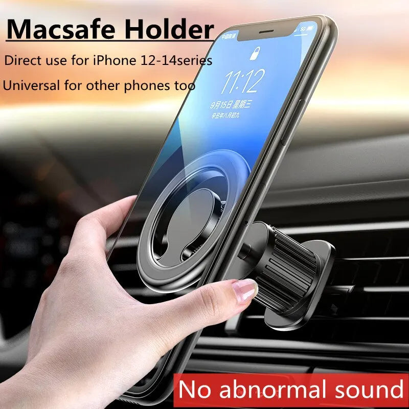 Metal Strong Magnet Car Mobile Phone Holder for Magsafe Accessories Stand Magnetic Vent Support for iPhone 15 14 Pro Max Samsung