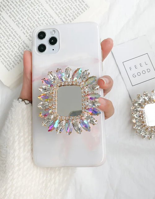 Load image into Gallery viewer, Luxury Shiny Square Mirror Mobile Phone Holder Mobile Phone Accessories Fingrer Ring Holder For IPhone Samsung Mobile Phone Grip
