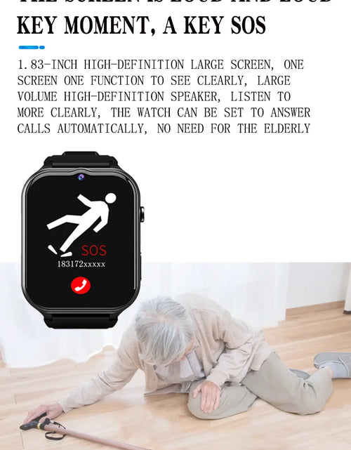 Load image into Gallery viewer, Elderly Smart Watch For Senior Falling Detection 4G Sim Card SOS Phone Call GPS Positioning Medicine Remind Footprint Track GK8
