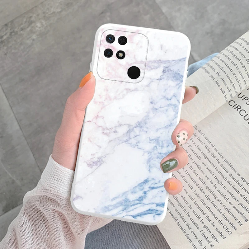 Marble Pattern Phone Case For Redmi 10C 10 C Protective Cover Case Pink Gold Marble Soft Silicone Funda For Xiaomi Redmi 10C