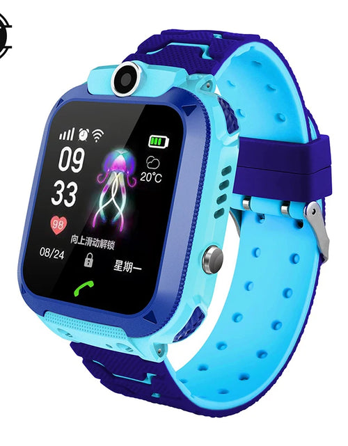 Load image into Gallery viewer, New Q12 Waterproof Children&#39;s Smart Watch Sim Card LBS Location Tracker Voice Chat Flashlight Children&#39;s Smart Phone Watch reloj
