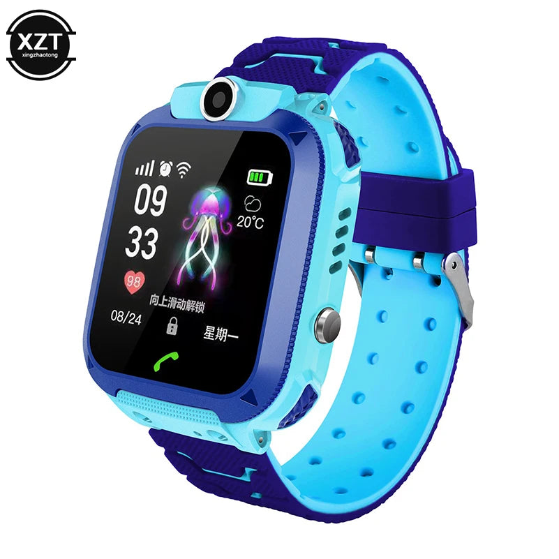 New Q12 Waterproof Children's Smart Watch Sim Card LBS Location Tracker Voice Chat Flashlight Children's Smart Phone Watch reloj