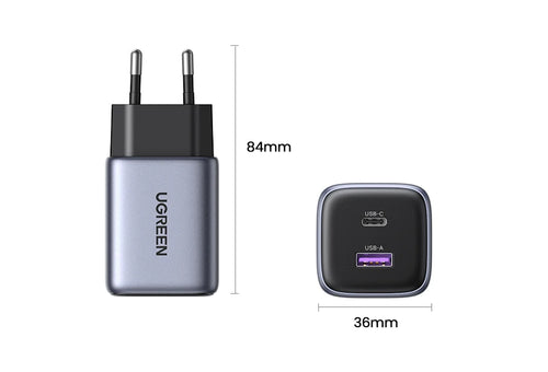 Load image into Gallery viewer, UGREEN GaN 35W Charger USB Charger PD3.0 QC3.0 Quick Charger For iPhone 15 14 13 Pro Samsung Xiaomi iPad Pro USB C Fast Charger
