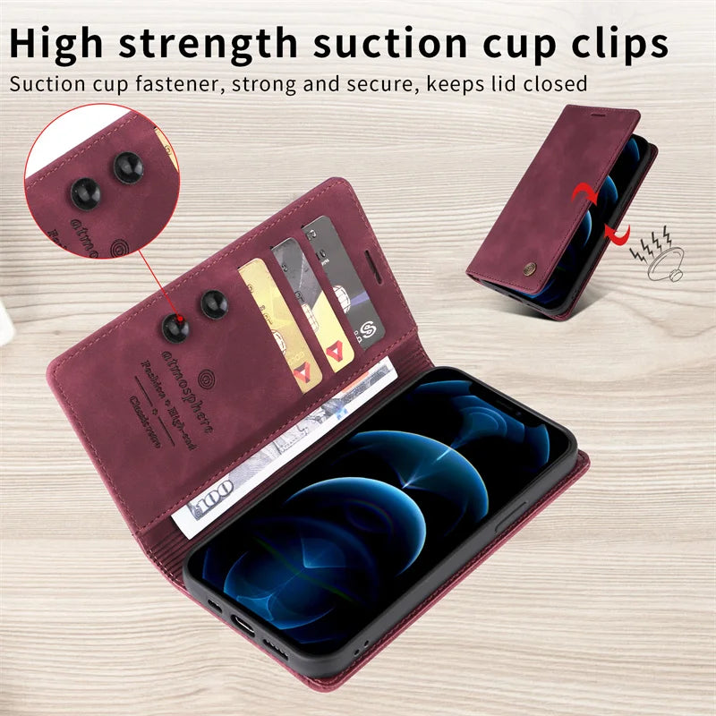 Mi 11Lite Suction Cup Case For Xiaomi 11 Lite 5G NE Leather Stand Book Cover For Xiaomi 11T Pro MI 11X Pro Etui Phone Flip Cases