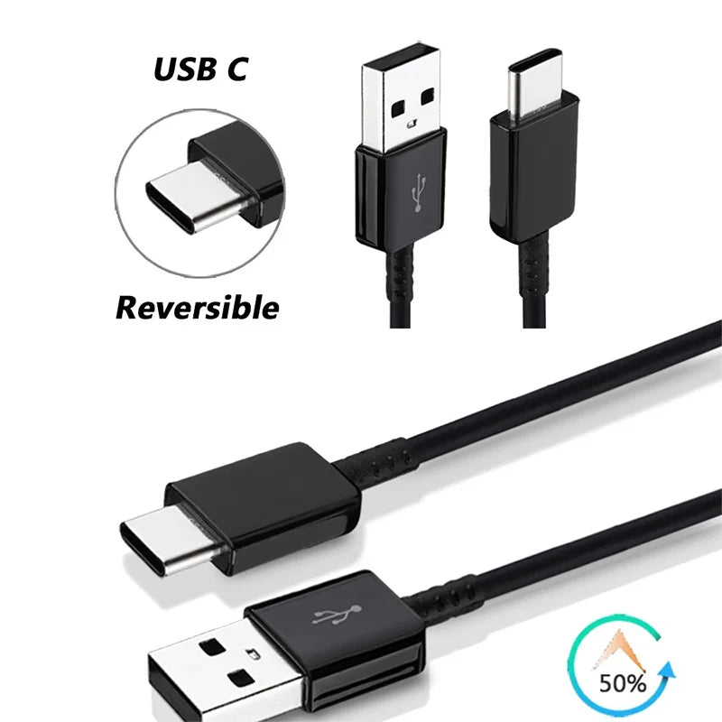 TYPE C Cable 1.2M 1.5M 2M Fast Charger Data Line For samsung Galaxy S8 S9 S10 S21 Ultra Note 8 9 10 A54 A53 5G A71 A52 A51 A21S