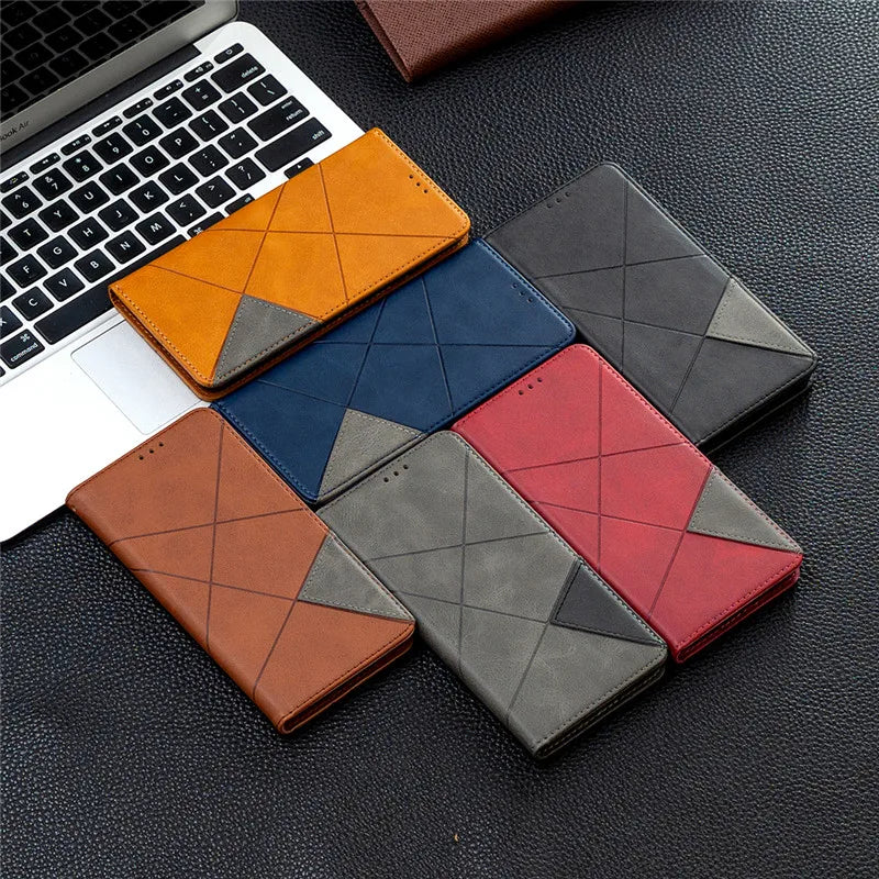 On For Redmi Note 12S Case Magnetic Wallet Leather Flip Phone Cover For Xiaomi Redmi 12 Note 12 Turbo Note 12 Pro 5G Coque Funda