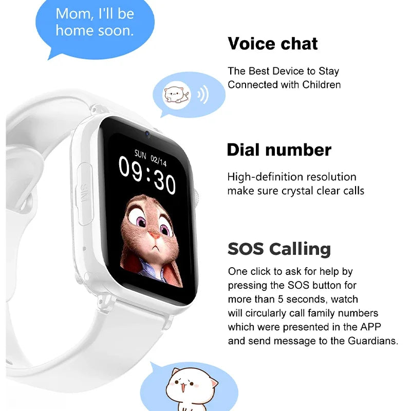 Xiaomi Mijia Kids 4G Smart Watch SOS GPS Location Tracker Video Call Chat Camera Sim Card Waterproof Smartwatch for Children