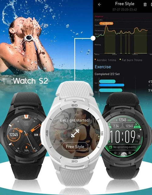 Load image into Gallery viewer, TicSmartwatch S2 Wear OS by Google Smartwatch Built-in GPS 24-Hour Heart Rate Monitor forMen 5ATM IP68 Waterproof forIOS&amp;Android
