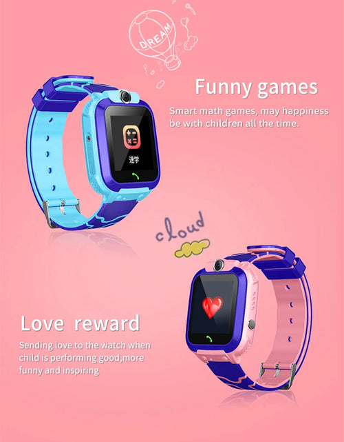 Load image into Gallery viewer, New Q12 Waterproof Children&#39;s Smart Watch Sim Card LBS Location Tracker Voice Chat Flashlight Children&#39;s Smart Phone Watch reloj
