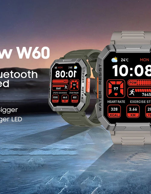 Load image into Gallery viewer, Blackview W60 2024 New Smartwatch 2.01&#39;&#39; HD Display TFT Rugged Smart Watch for Outdoor With Emergency Lighting Bluetooth Calling
