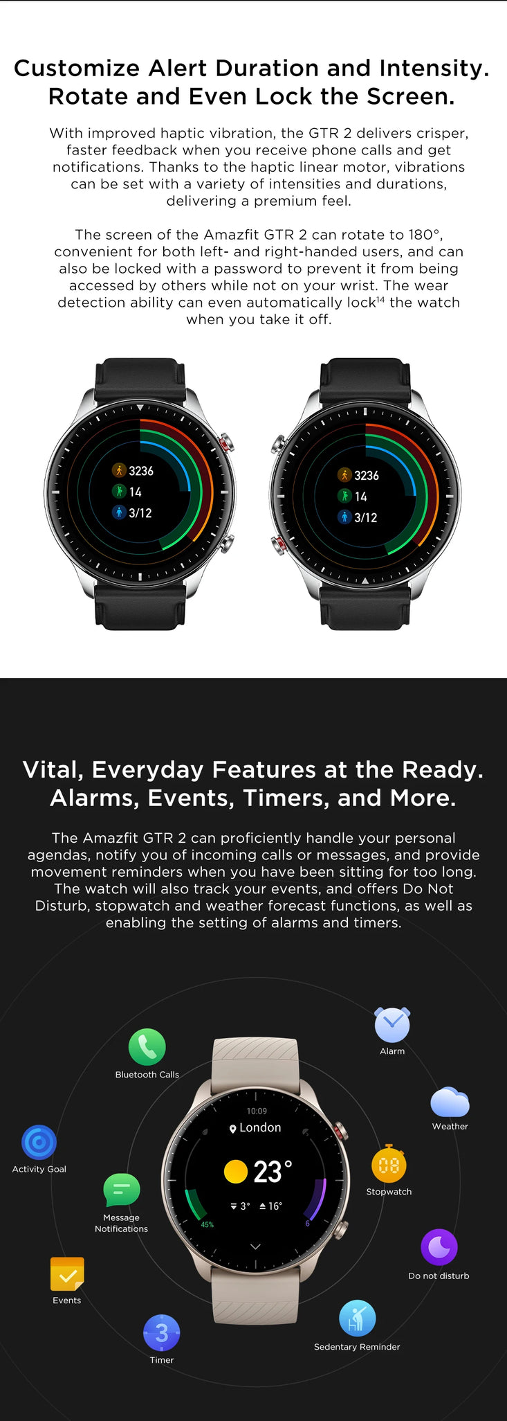 [New Version] Amazfit GTR 2 Smartwatch 46mm Alexa Built-in Curved Bezel-less Design Ultra-long Battery Life Smart Watch