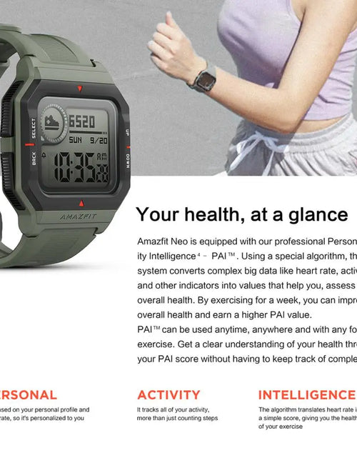 Load image into Gallery viewer, Amazfit Neo Smart Watch Heart Rate Monitoring And Sleep Monitoring 5ATM Waterproof Sport Watch Bluetooth 5.0 95New No Box
