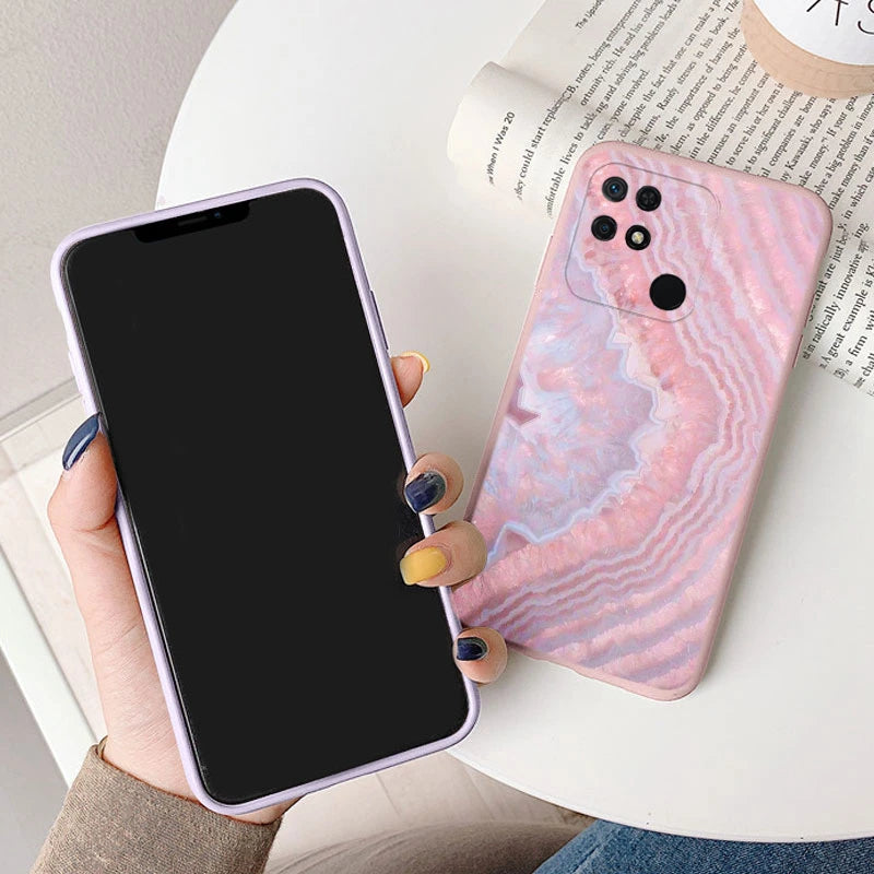 Marble Pattern Phone Case For Redmi 10C 10 C Protective Cover Case Pink Gold Marble Soft Silicone Funda For Xiaomi Redmi 10C