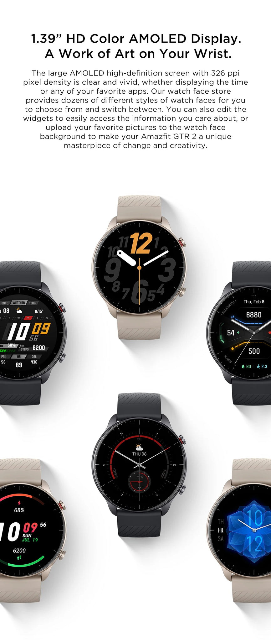 [New Version] Amazfit GTR 2 Smartwatch 46mm Alexa Built-in Curved Bezel-less Design Ultra-long Battery Life Smart Watch