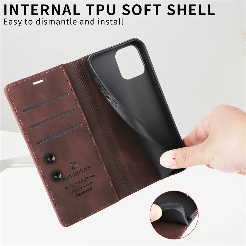 Mi 11Lite Suction Cup Case For Xiaomi 11 Lite 5G NE Leather Stand Book Cover For Xiaomi 11T Pro MI 11X Pro Etui Phone Flip Cases