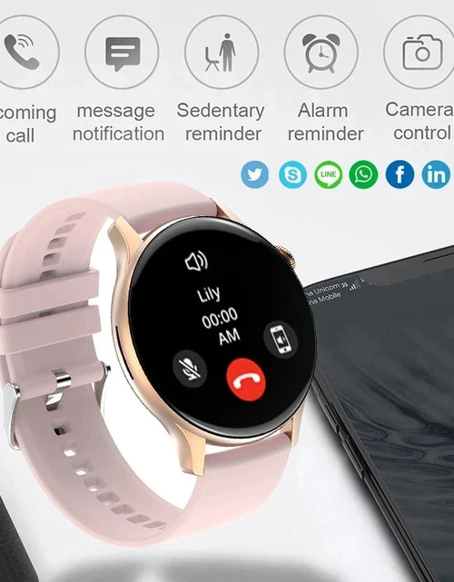 Load image into Gallery viewer, 2024 New NFC Smart Watch Ladies 466*466 HD Screen Health Tracker Sports Voice Bluetooth Call Smartwatch Women For Huawei Xiaomi
